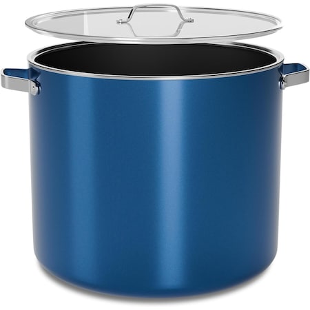 Bakkenmaster 16-Qt Ceramic Coated Stock Pot with Lid, Nonstick, Oven Safe, PTFE and PFAS Free, Blue BKCRSTKPTBL16U