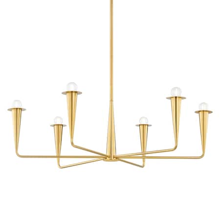 Mitzi The Lifestyled Co X Danna 6 Light Chandelier 17 In. Aged Brass H791806-AGB