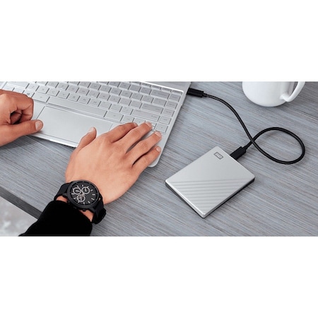 Wd Content Solutions Business WD My Passport Ultra WDBFTM0040BSL 4 TB Portable Hard Drive - External - Silver WDBFTM0040BSL