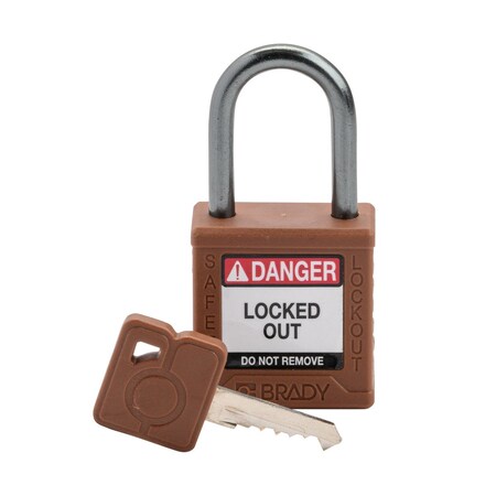 Brady Velocity Compact Lockout Padlocks Nylon 1in Shackle Clearance KD Brown CPPL-BRN-25AL-KD