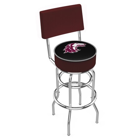 Holland Bar Stool Co 25" Chrome 2-Ring Southern Illinois Swivel Bar Stool, Back L7C425SouIll