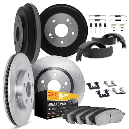 Dynamic Friction Co DFC Brake Rotor- Heavy Duty Brake Pad includes Hardware and Adjuster 6284-54571