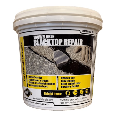 Sakrete Asphalt Repair Compound, Pail, Black, Trowelable Blacktop Repair 120038