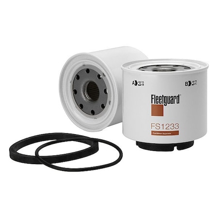 Fleetguard Fuel Filter, Spin-On, Cellulose FS1233