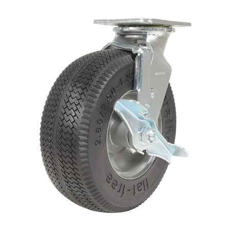 Vestil Flat-Free Swivel With Brake Caster 8 In. Diameter x 2 In. Width 275 Lb. Capacity Black/Gray CST-F-8X3FM-SWB