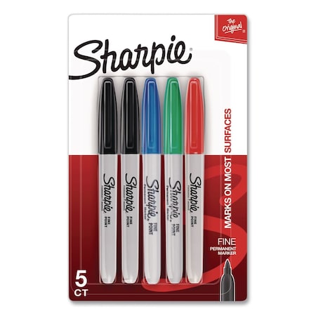 Sharpie Fine Tip Permanent Markers, Fine Tip, Assorted Colors, 5PK 30653PP