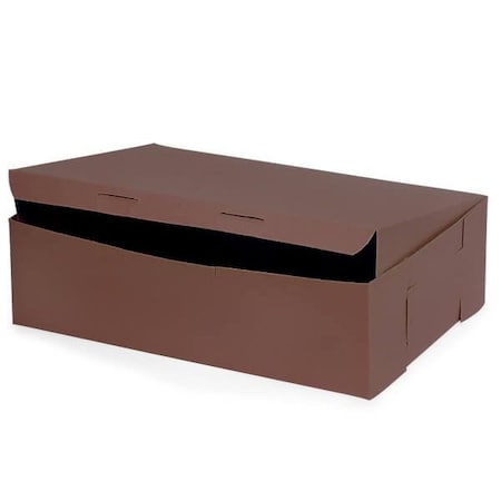 Nashville Wraps 14x10x4 Chocolate Bakery Cake Box, 100 Pk 1-piece Lock Corner, 100PK BBCH14104