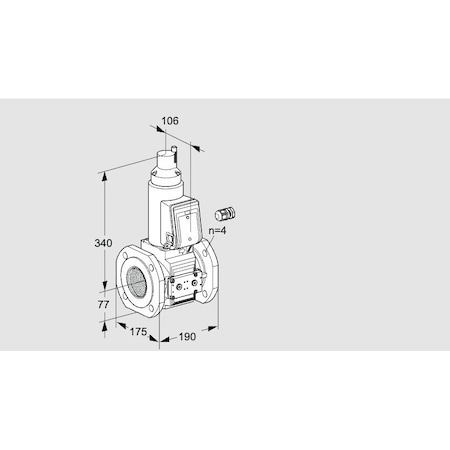 Honeywell Kromschroder Gas Solenoid Valve - DN 65 mm, ISO Flange, 500 mbar, IP65, Pilot Lamp KS88202713