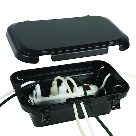 Newhouse Electric 13.5in x 9in x 1.57in Weatherproof Collapsible Electrical Connection Box CJB11-BK