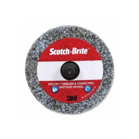 Scotch-Brite Roloc+ Deburr and Finish PRO Unitized Wheel, 2 in dia x 1/4 in Thick, 2S Fine, 22100 RPM, 60PK 405-076308-77231