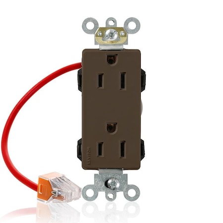 Leviton Straight Blade Receptacle, 5-15R, 15 A, 125V AC, Flush Mount, Self-Grounded M1626-SC