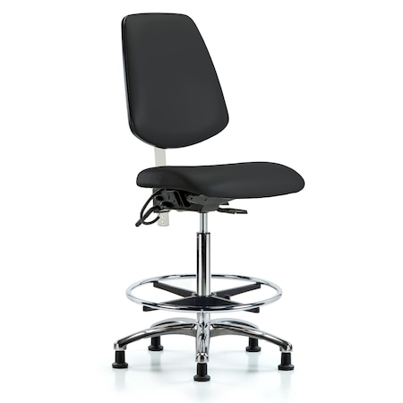 Blue Ridge Ergonomics Vin Hi Ben Chair, Med, Bk, Blk, CL100/ESD, No Arms, 26" to 35-1/2" Height, Black BR-NECR-VHBCH-MB-CR-T0-A0-CF-EG-ESDBLK