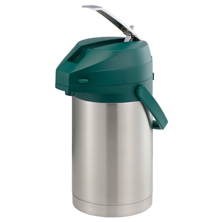Service Ideas Color Me SVAC, Vacuum Insulated Airpot, Stainless Vacuum, 2.5 Liter, Brushed CTAL25GRN
