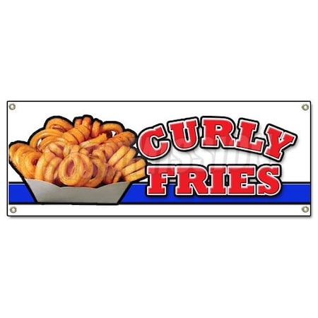Signmission CURLY FRIES BANNER SIGN potato fries burgers restaurant fried ketchup B-Curly Fries