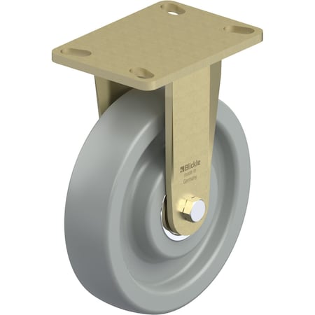 Blickle Rigid Plate Caster, Gray Nyln, 8", 2750 lb. BS-SPOG 200K-16