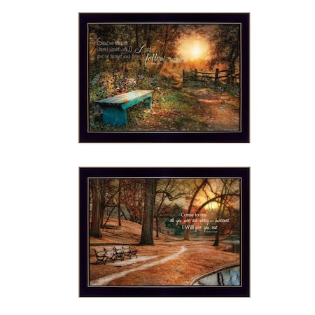 Homeroots Set Of Two Resting Places 2 Black Framed Print Wall Art, 2PK 406111