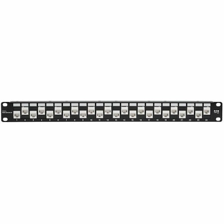 Tripp Lite 24-PORT 1U RACK-MOUNT CAT6A/CAT6/CAT5E OFFSET FEED-THROUGH PATCH PANEL WITH CABL N254-024-6A-OF