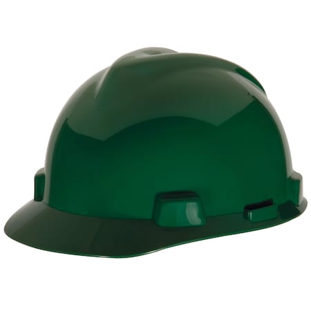 Msa Safety Hard Hat, Super V, High Density Polyethylene, Fas-Trac III, Type 2, Class E, Green C217096