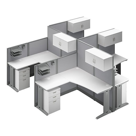 Bush Business Furniture Modular Cubicle Workstation, 129 in D X 62 7/8 in H, 129 in W X OIAH007WH