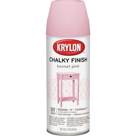 Krylon CHALKY FINISH 12 Oz. Ultra Matte Chalk Spray Paint, Bonnet Pink K04116007