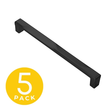 Sapphire Geiger Series 7-1/2 in. 192 mm Center-to-Center Modern Black Cabinet Hardware Handle/Pull, 5PK SP-3771-192-BK-5
