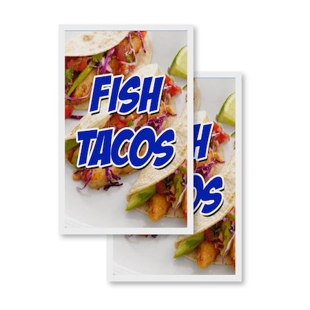 Signmission Fish Tacos, Vinyl Decals Only 24 Inch x 36 Inch, Vinyl Decal, 2PK DSB-2436-2PACK-Fish Tacos