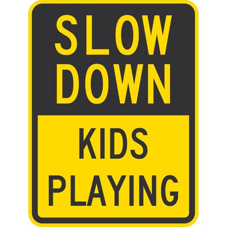 Lyle Slow Down Kids Playing, 18x24, High Intensity Prismatic, Yellow G-10376-HI_18x24