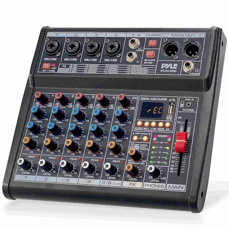 Pyle Pyle Professional Bluetooth DJ Audio Mixer - 6-Channel DJ Controller, USB Interface, MP3, XLR Inputs PMX466