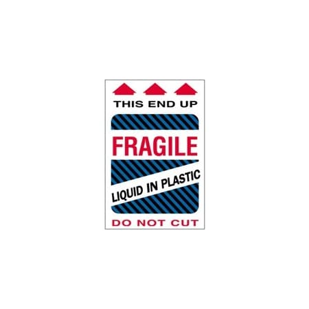 Bubblefast 4 x 6'' - ''Fragile - Liquid in Plastic'' Labels BFDL1580