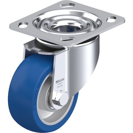 Blickle Swivel Plate Caster, PU, 4", 660 lb. LK-ALBS 100K-14