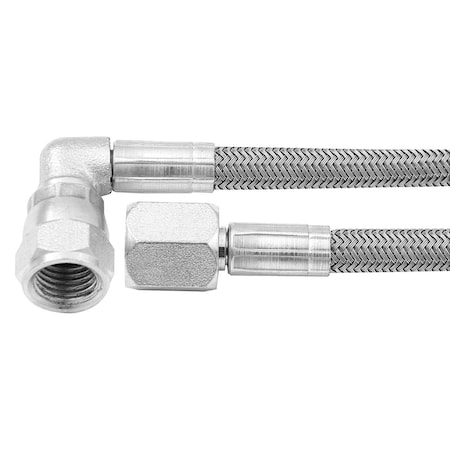 Powerhouse 14 in. -4 AN No. 4 90 deg Straight Braided Brake Line PO3638963