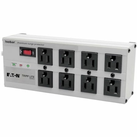 Tripp Lite Outlet Strip, Surge, 8 5-15R, 5-15P, 25 ft., Black/Light Gray ISOBAR825ULTRA