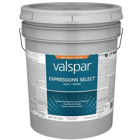 Valspar Expressions Select 4600 Latex Paint, Acrylic Base, Semi-Gloss, Pastel Base, 5 gal 028.0046002.008