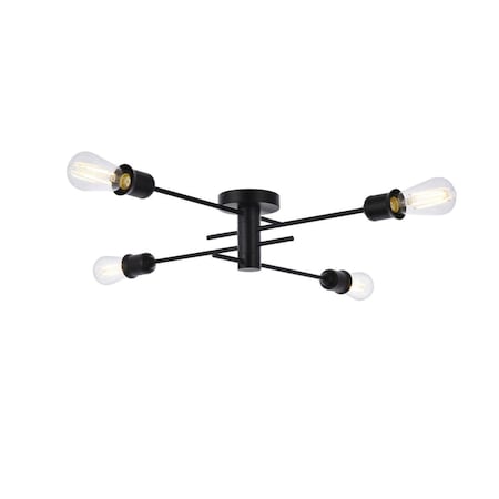 Cling Xavier 4 Lights Flush Mount, Black CL2946024