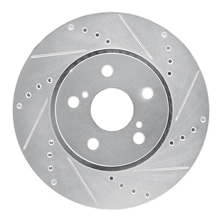 Dynamic Friction Co DFC Brake Rotor - Drilled and Slotted - Silver 631-76153R