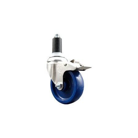 Service Caster 4 Inch 316SS Solid Poly Swivel 1-3/8 Inch Expanding Stem Caster Lock Brake SCC SCC-SS316TTLEX20S414-SPUS-138
