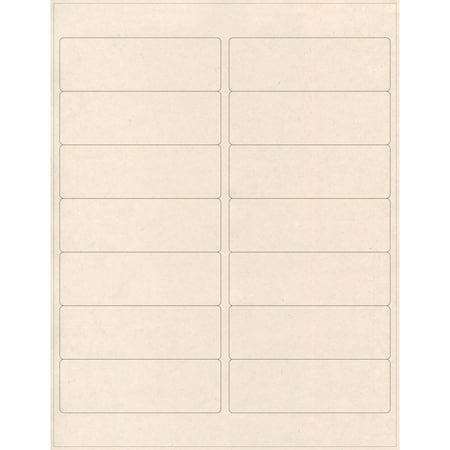 Elevate Packaging 4 x 1.33 in. Compostable Rectangle Labels, Blank Layflat Sheets, Sugarcane, 25PK LC1002