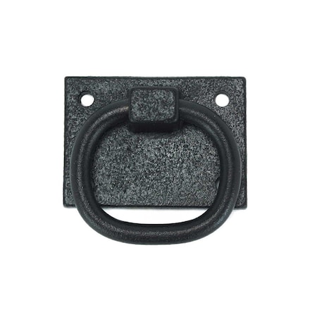 Wood Shutter Hardware Shutter Pull Ring with Plate, Black 30-14-88550