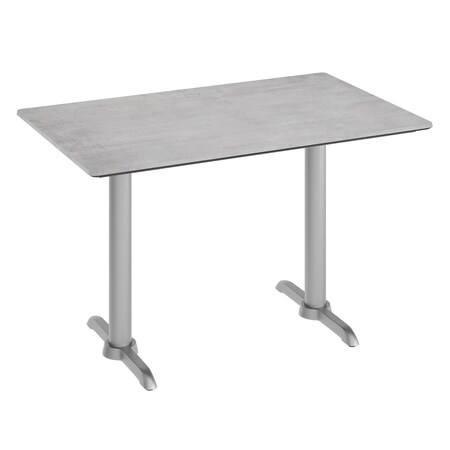 Flash Furniture Acadia 48 in x 30 in Indoor Outdoor Tabletop, Gray Faux Concrete, TopGuard HPL, Double 5 in x 22 in ST-REC3048-CMGY-T0522S-GG