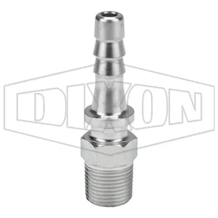 Dixon Boss Hose Stem, 3/8 in, MNPT x Hose Shank, Steel, Domestic MSC