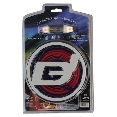 Deejay Led Auto Amplifier Installation Kit with #8-AWG CCA Main Power Cables, RCA Cables, Fuse Holder And More TBH8AWGKIT