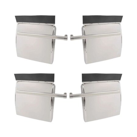 Mytee Products 2 Pack Quarter Fender for Semi Truck 24inx24in SS - Half Semi Quarter Fenders w/ Mounting Tube, 2PK QF-S-2424-SSx2