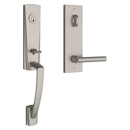 Baldwin Emergency Egress Miami Handleset with Tube Lever and Contemporary Square Escutcheon with 6AL EEMIAXTUBCQE150