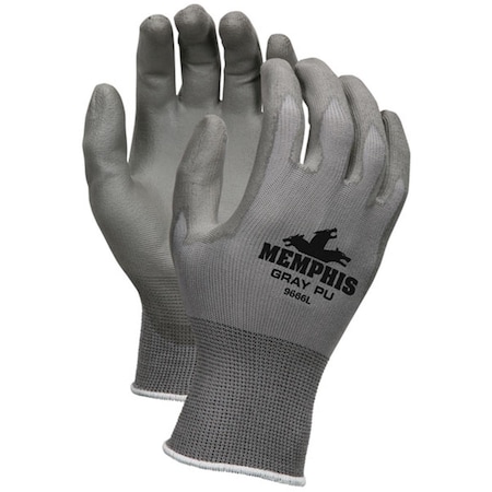 Eat-In Nylon Knitted Glove, 13 Ga, Gray - Extra Large EA1116523