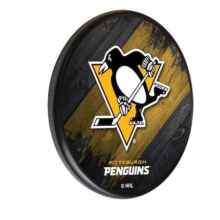 Holland Bar Stool Co Pittsburgh Penguins 13" Solid Wood Sign WSgnPBlkPitPen