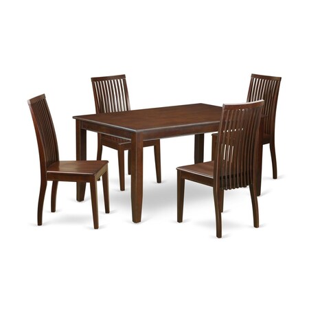 East West Furniture 5 Piece Dinette Set, 5PK DUIP5-MAH-W