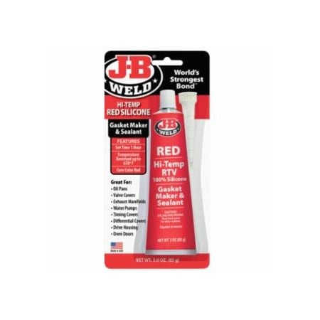 J-B Weld Hi-Temp Red Silicone Gasket Maker & Sealant, 3 oz 803-31314