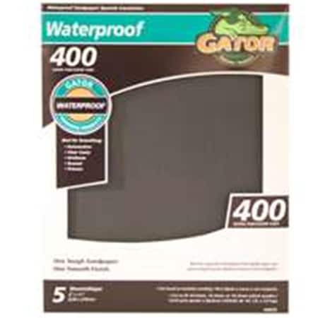 Gator Finishing 4472 Gator 9 x 11 In. Waterproof Garnet Sandpaper 400 Grit, PK5 AL385870