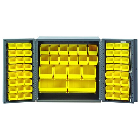 Quantum Storage Systems MINI STORAGE CABINET W/66 YELLOW BINS QSC-36-MINYL