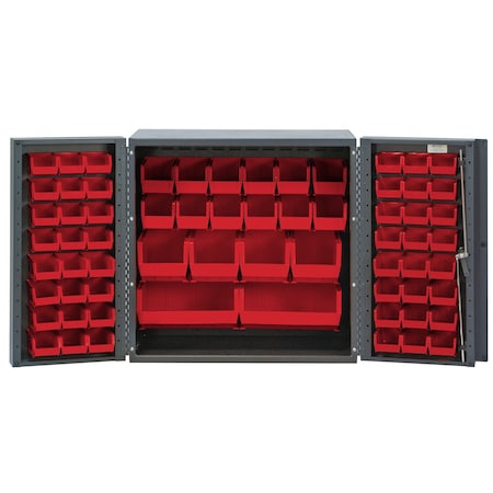Quantum Storage Systems MINI STORAGE CABINET W/66 RED BINS QSC-36-MINRD